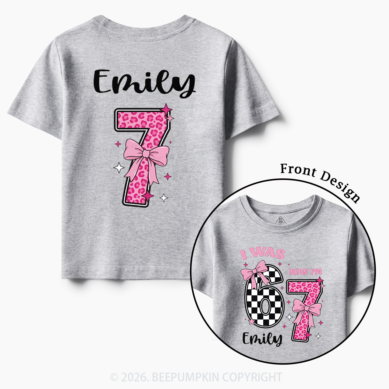 I Was 6 Now I'm 7 Girls Birthday Toddler&Kid's Tees