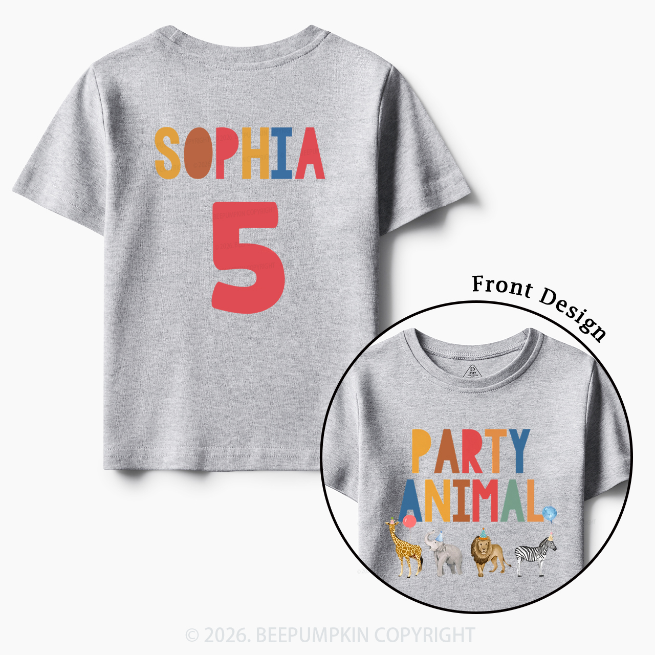 Personalized Party Animal Birthday Toddler&Kid's Tees