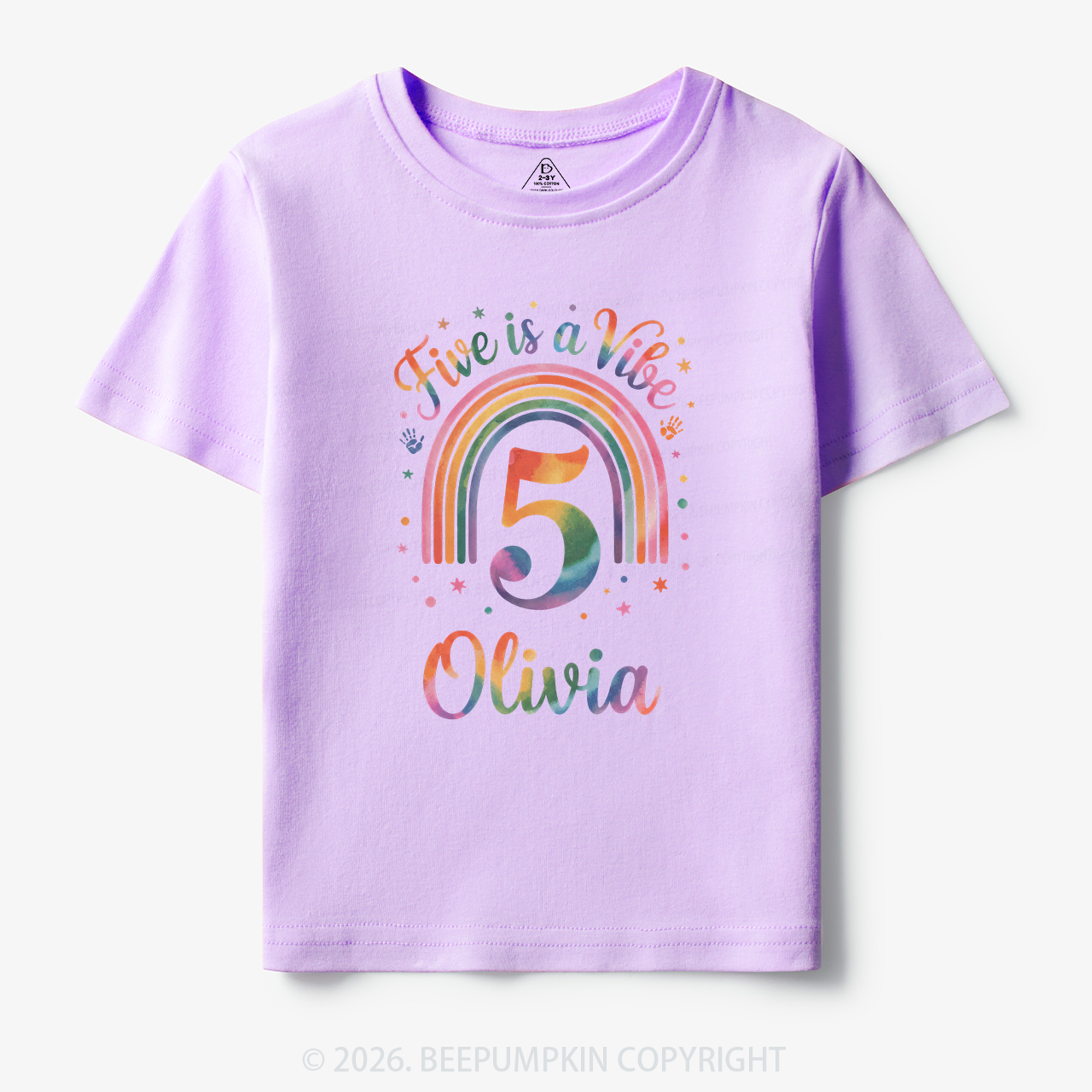 Personalized Five Is A Vibe Birthday Toddler&Kid's Tees