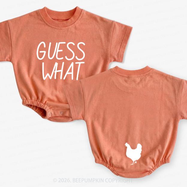 Guess What Chicken Butt Short Sleeve Baby Bubble Romper