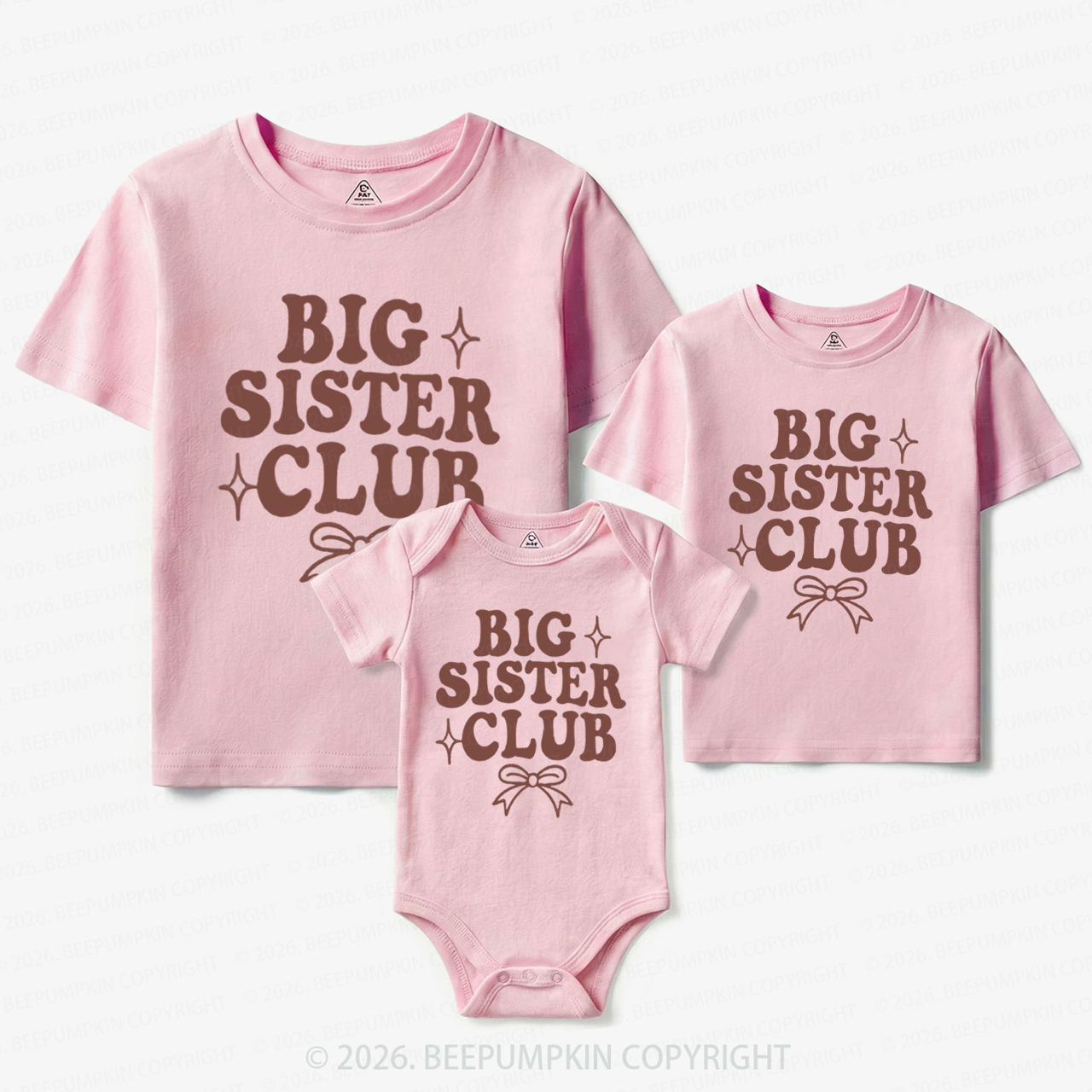Big Sister Club Newborn Matching Tees For Siblings