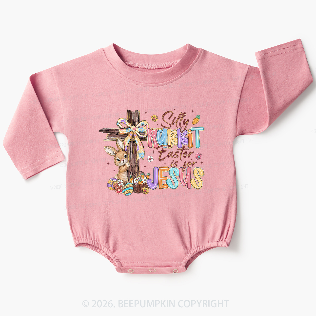 Silly Rabbit Easter Is For Jesus Baby Bubble Romper