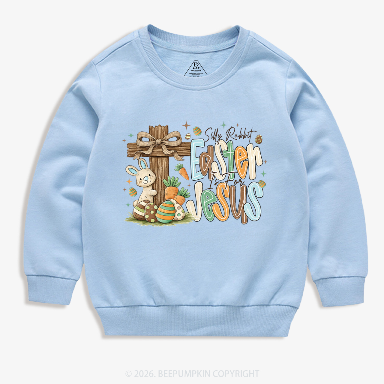 Easter If For Jesus Thrifted Farmhouse Bunny Kid's Sweatshirt