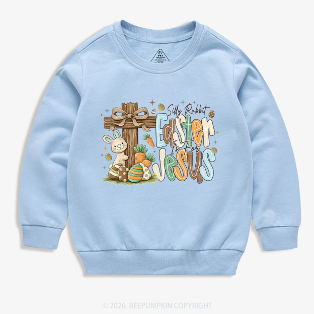 Easter If For Jesus Thrifted Farmhouse Bunny Kid's Sweatshirt