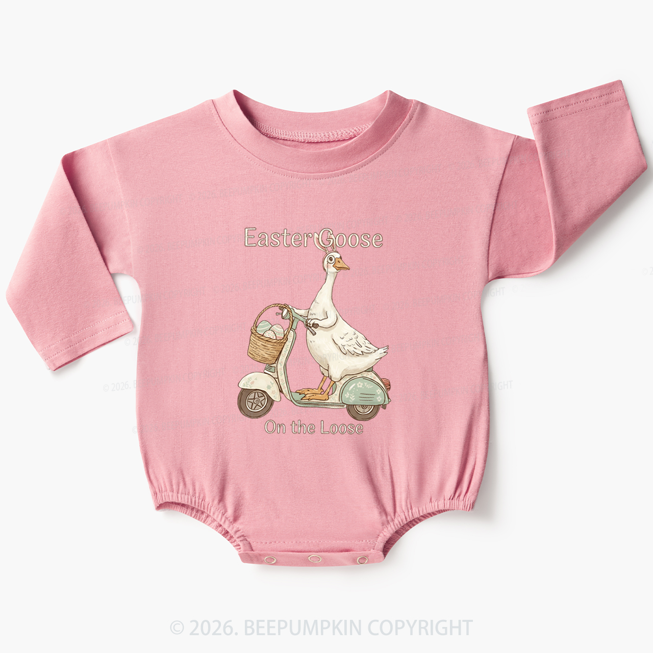 Easter Silly Goose Holiday Meme Baby Bubble Romper