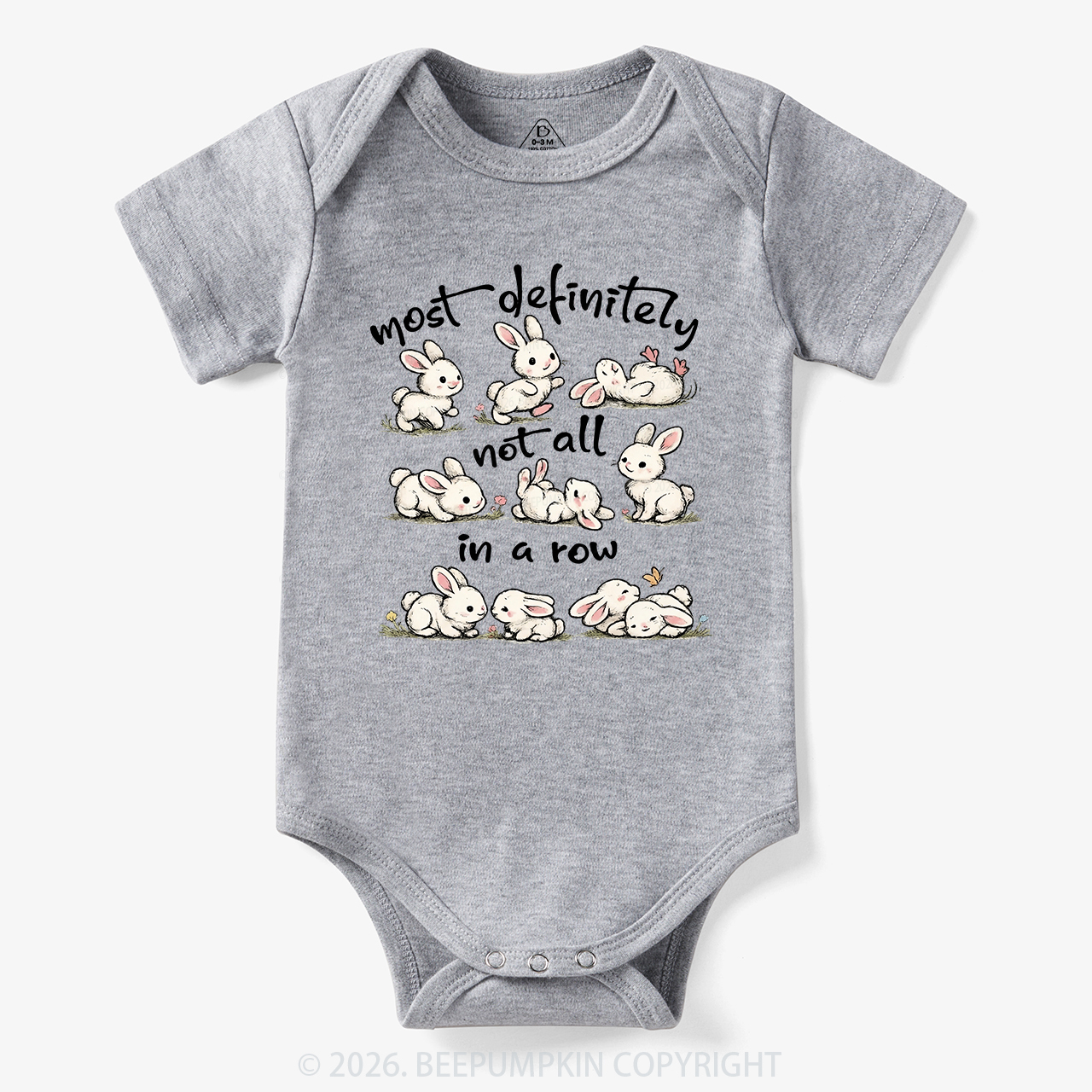 Funny Bunnies Not All In a Row Sarcastic Bodysuit