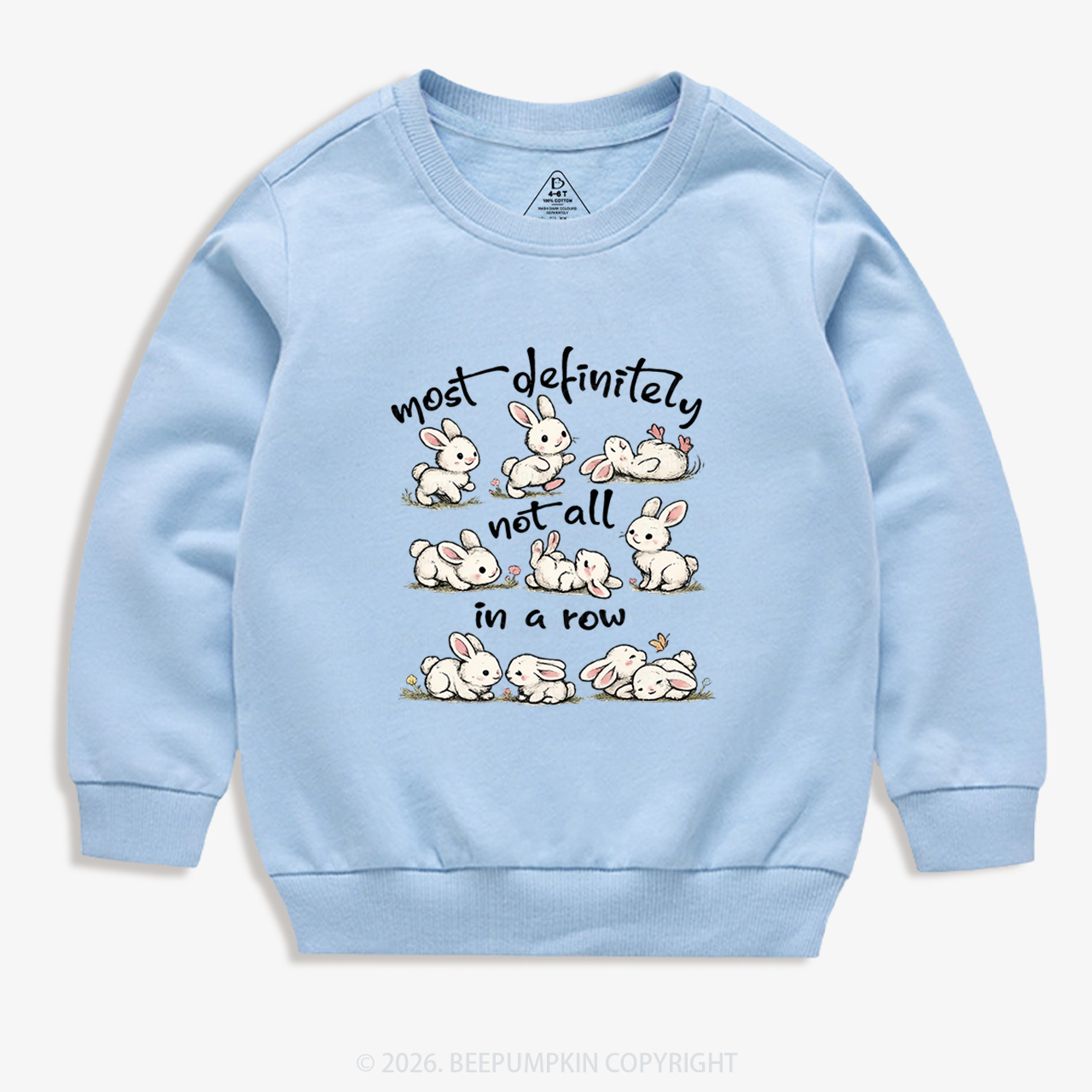 Funny Bunnies Not All In a Row Sarcastic Kid's Sweatshirt