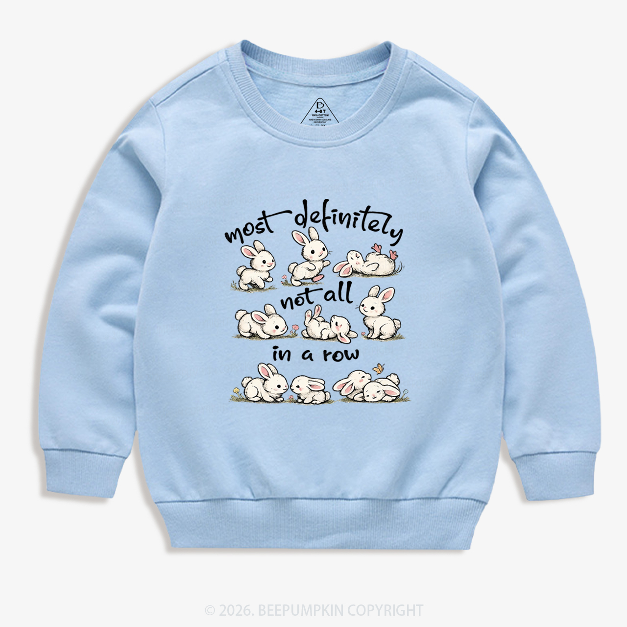 Funny Bunnies Not All In a Row Sarcastic Kid's Sweatshirt