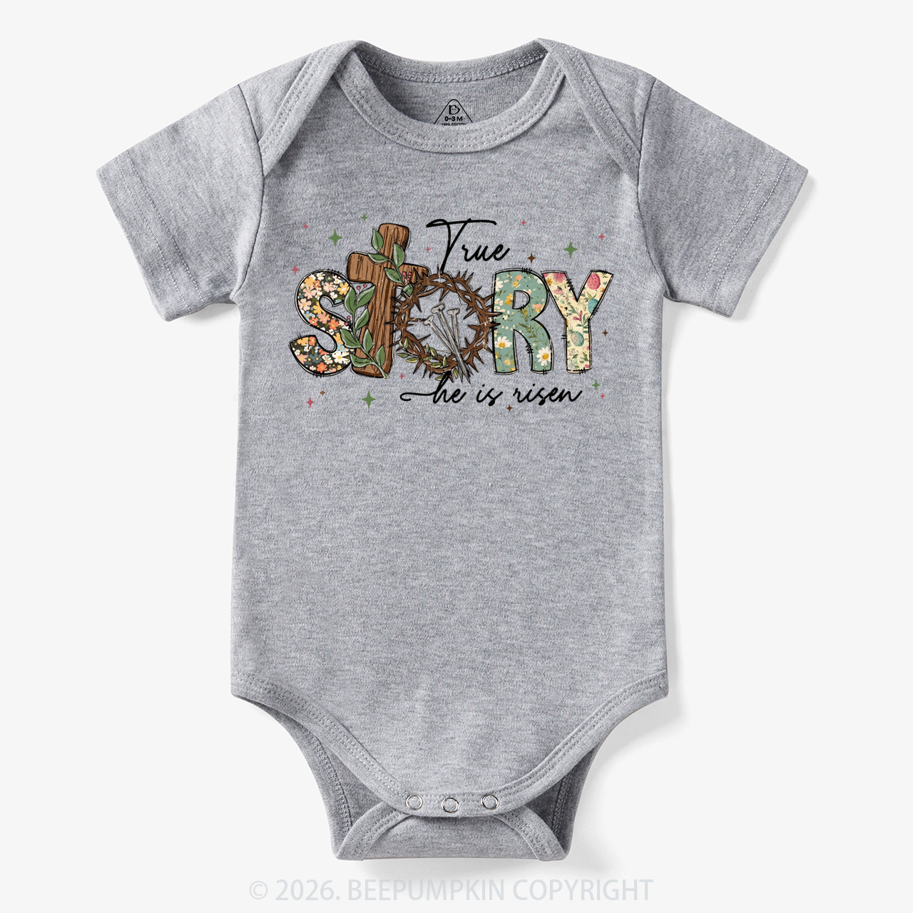 True Story He Is Risen Retro Easter Bodysuit