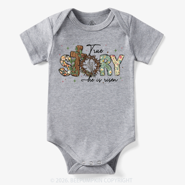 True Story He Is Risen Retro Easter Bodysuit