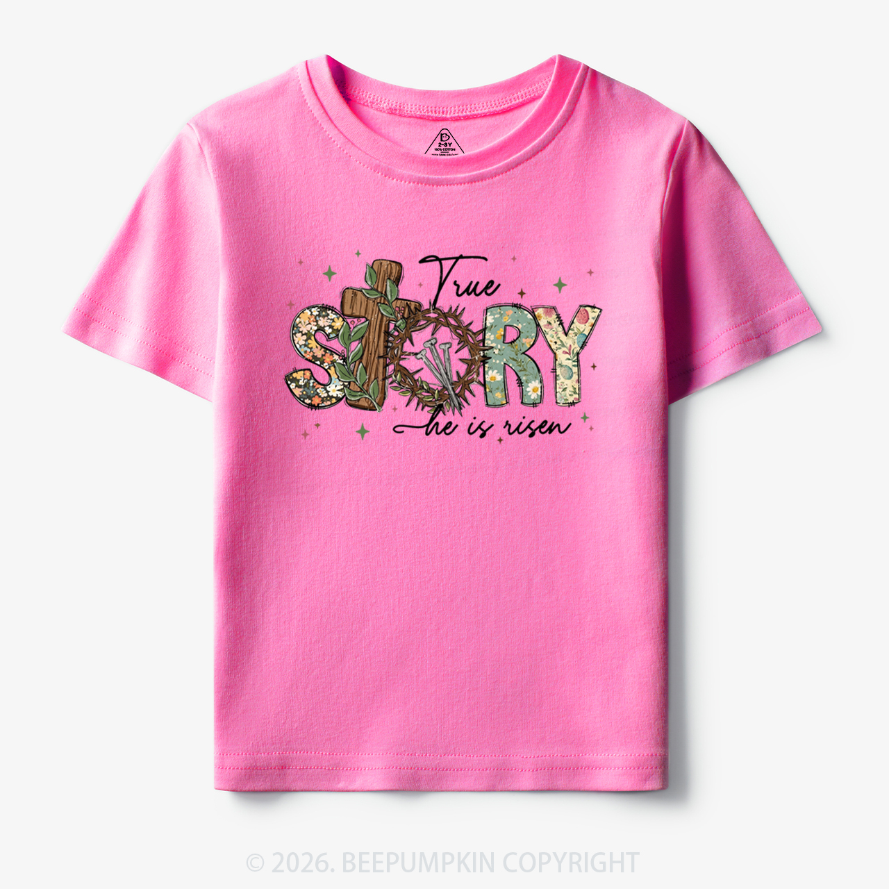 True Story He Is Risen Retro Easter Toddler&Kid's Tees