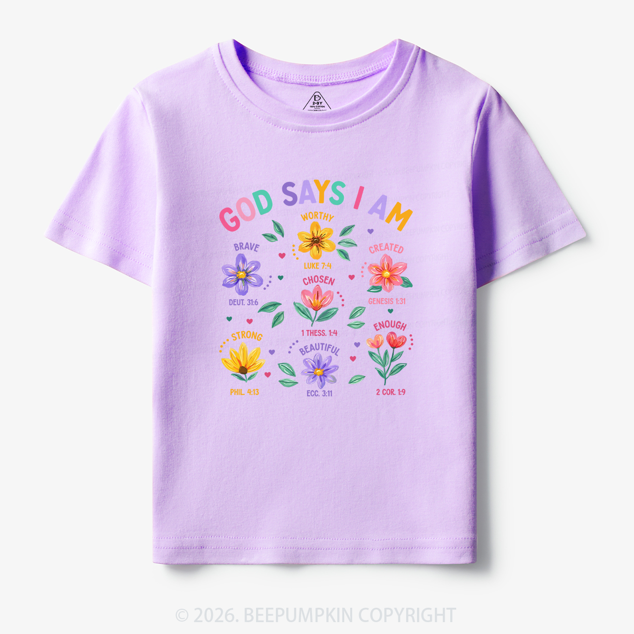 God Says I Am Flowers Toddler&Kid's Tees