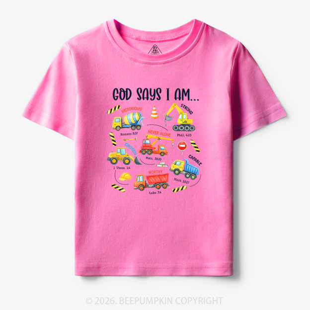 God Says I Am Construction Toddler&Kid's Tees