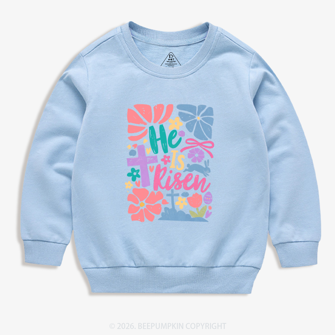 He is Risen Retro Christian Easter Kid's Sweatshirt
