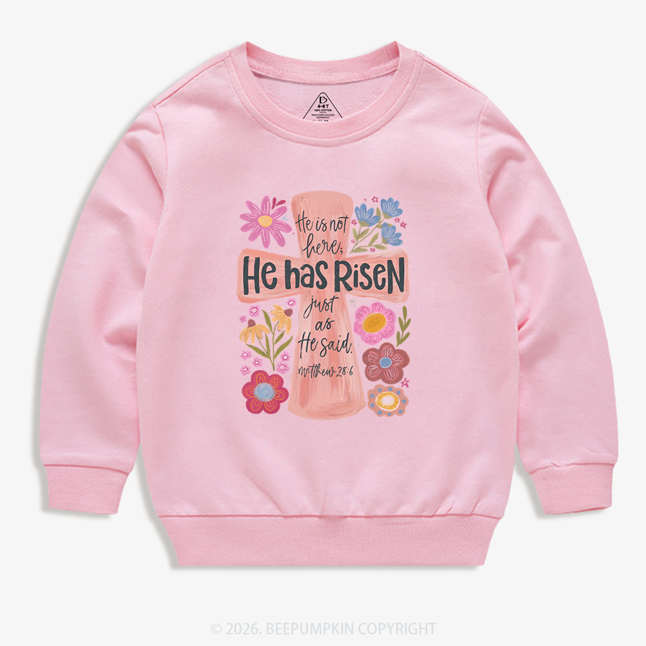He Has Risen Christian Resurrection day Kid's Sweatshirt