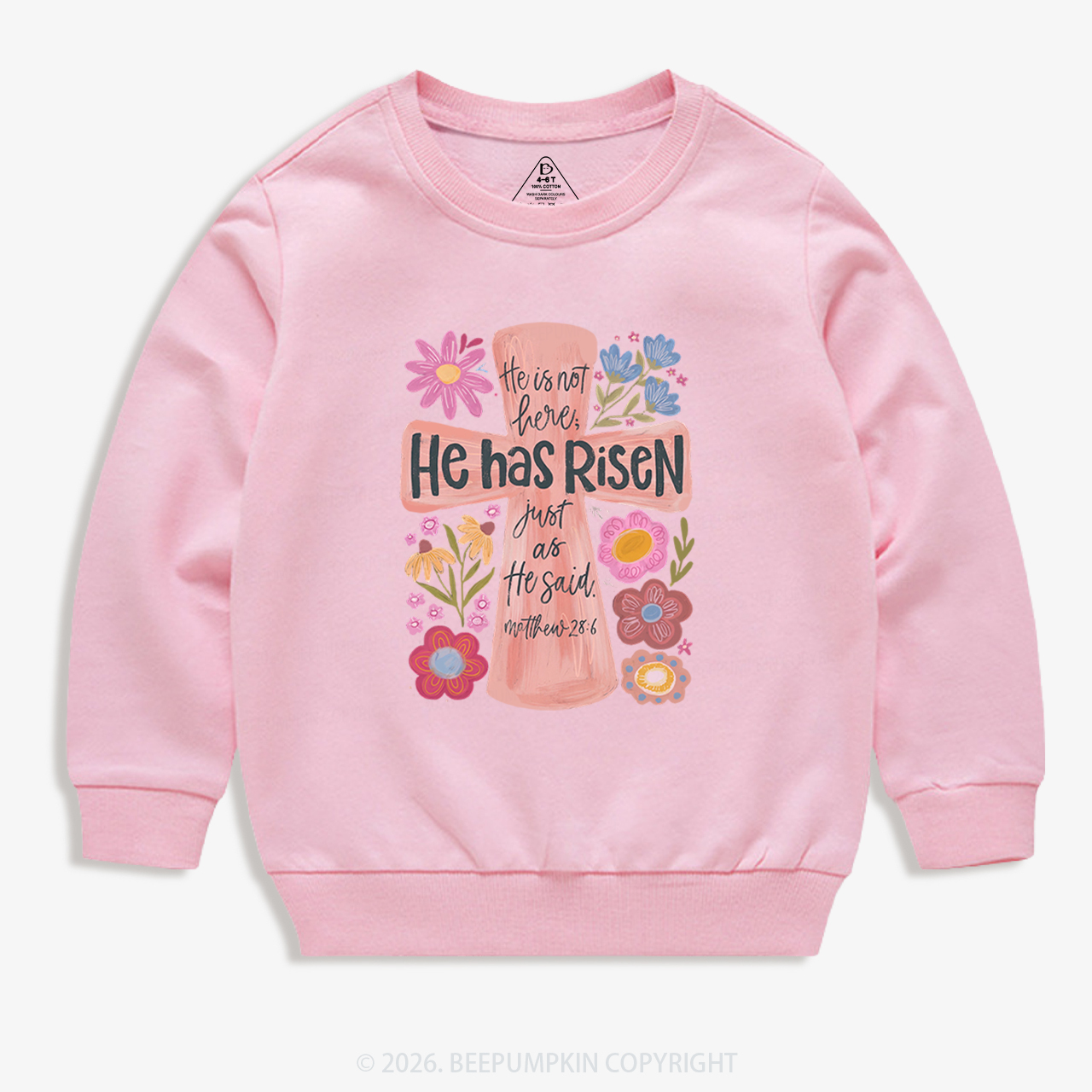 He Has Risen Christian Resurrection day Kid's Sweatshirt