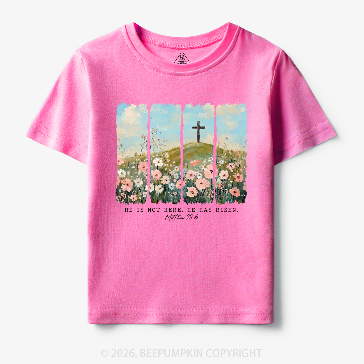 He is Risen Wildflower Spring Easter Toddler&Kid's Tees