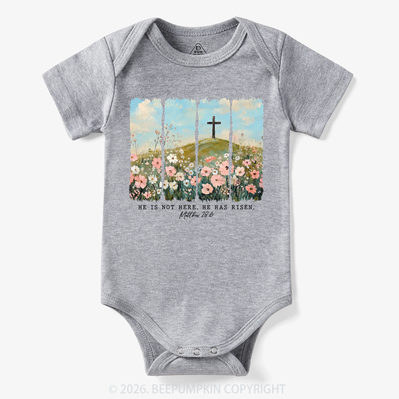 He is Risen Wildflower Spring Easter Bodysuit
