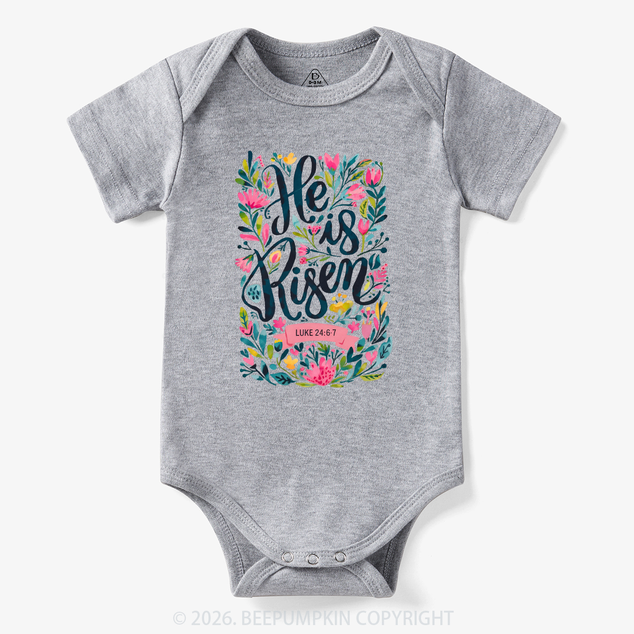 Christian Easter Floral Resurrection Bodysuit