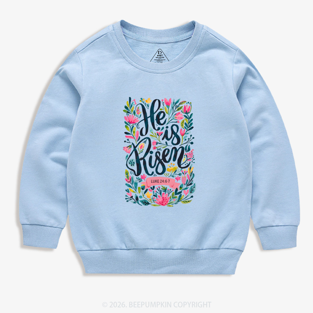 Christian Easter Floral Resurrection Kid's Sweatshirt