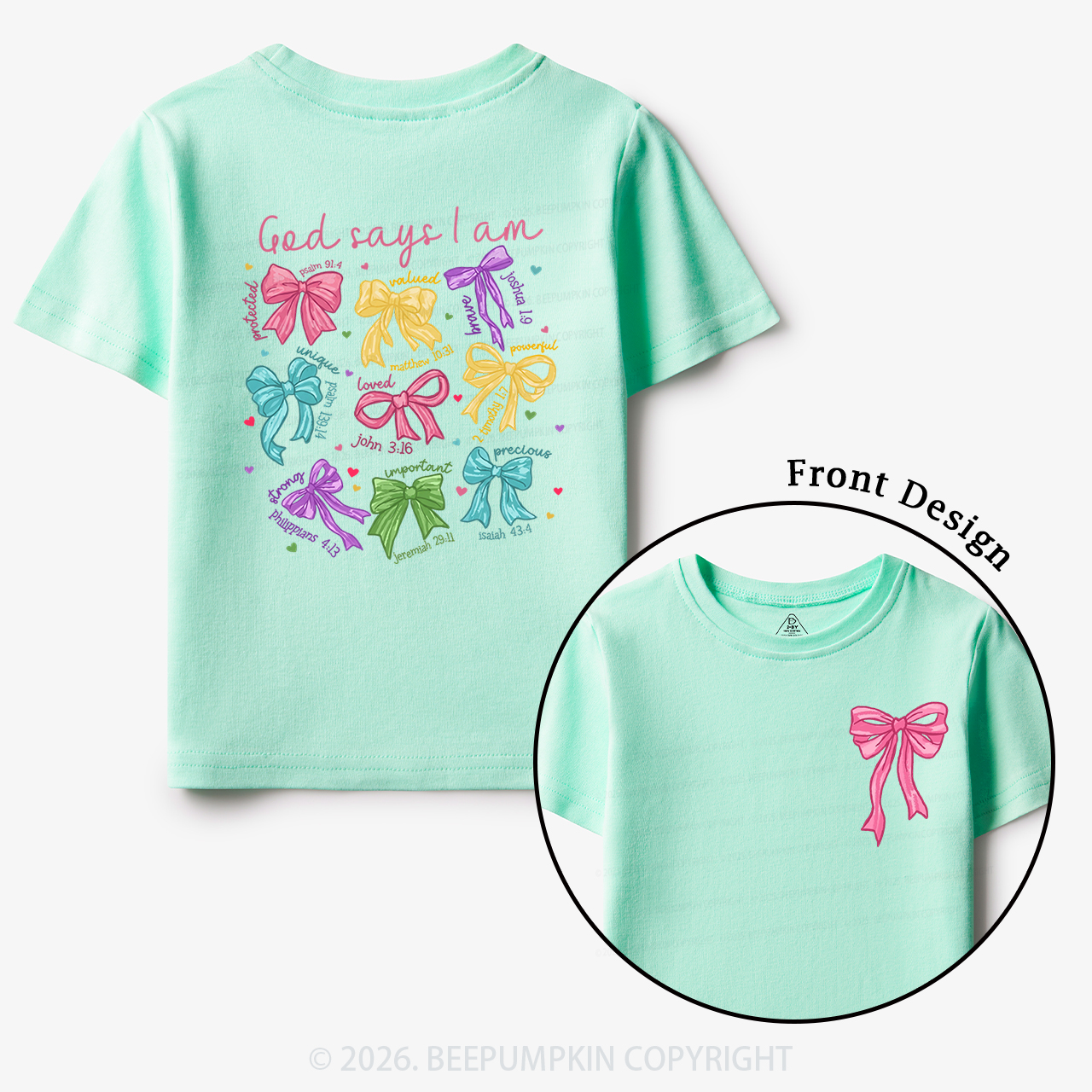 God Says I am Coquette Pink Bows Toddler&Kid's Tees