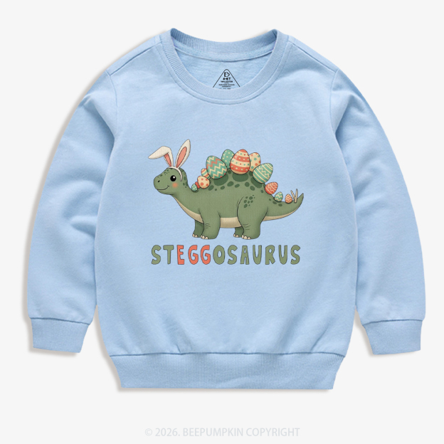 Steggosaurus Easter Dinosaur Kid's Sweatshirt
