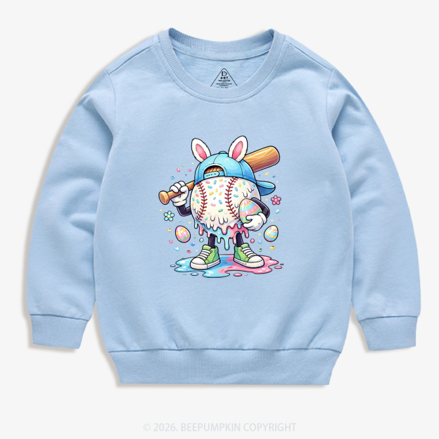 Easter Baseball Drip Kid's Sweatshirt