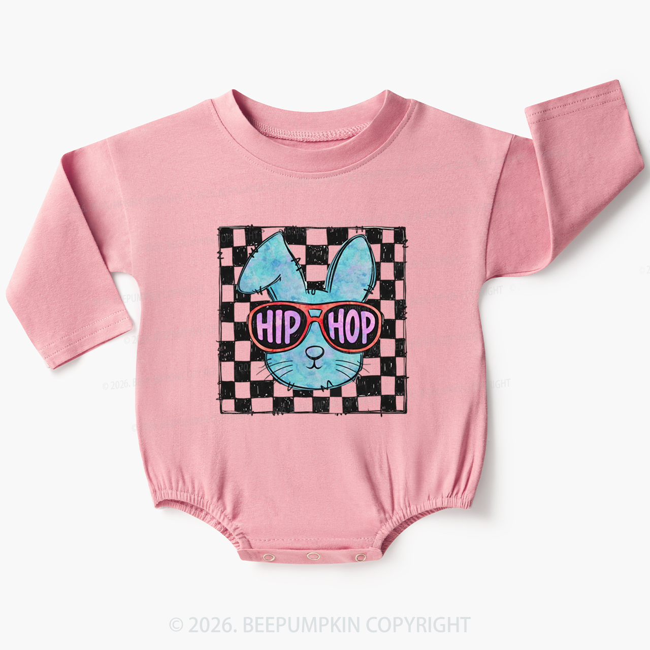 Hip Hop Bunny Easter Baby Bubble Romper