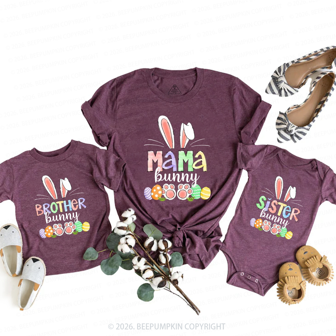 Personalized Easter Bunny Egg Family Matching T-Shirts