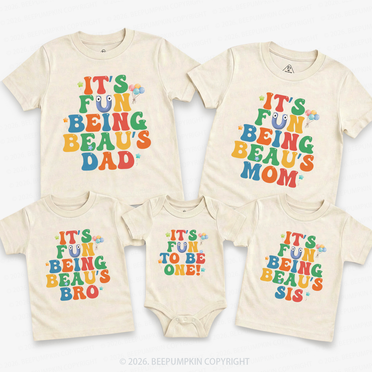 Personalized Name First Birthday Family Matching T-Shirts