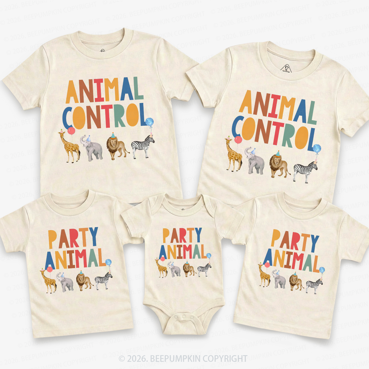 Personalized Party Animal Birthday Family Matching T-Shirts