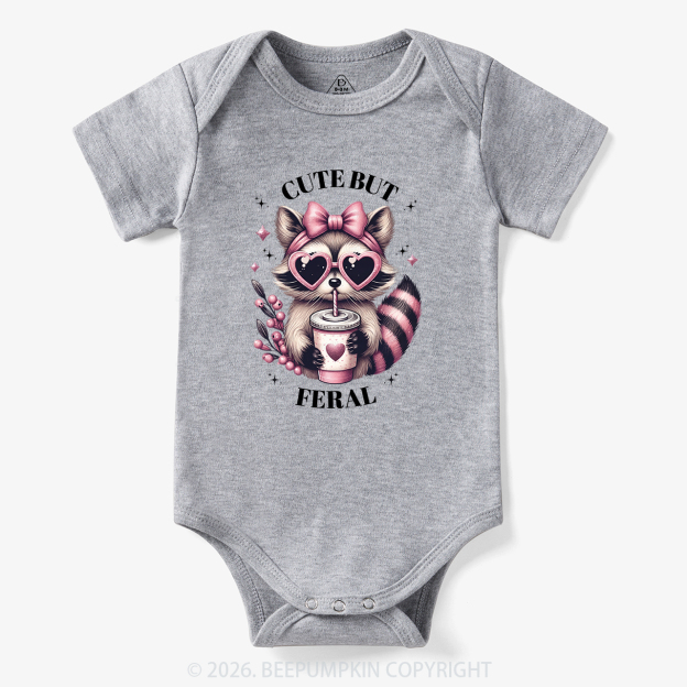 Cute But Feral Funny Raccoon Bodysuit