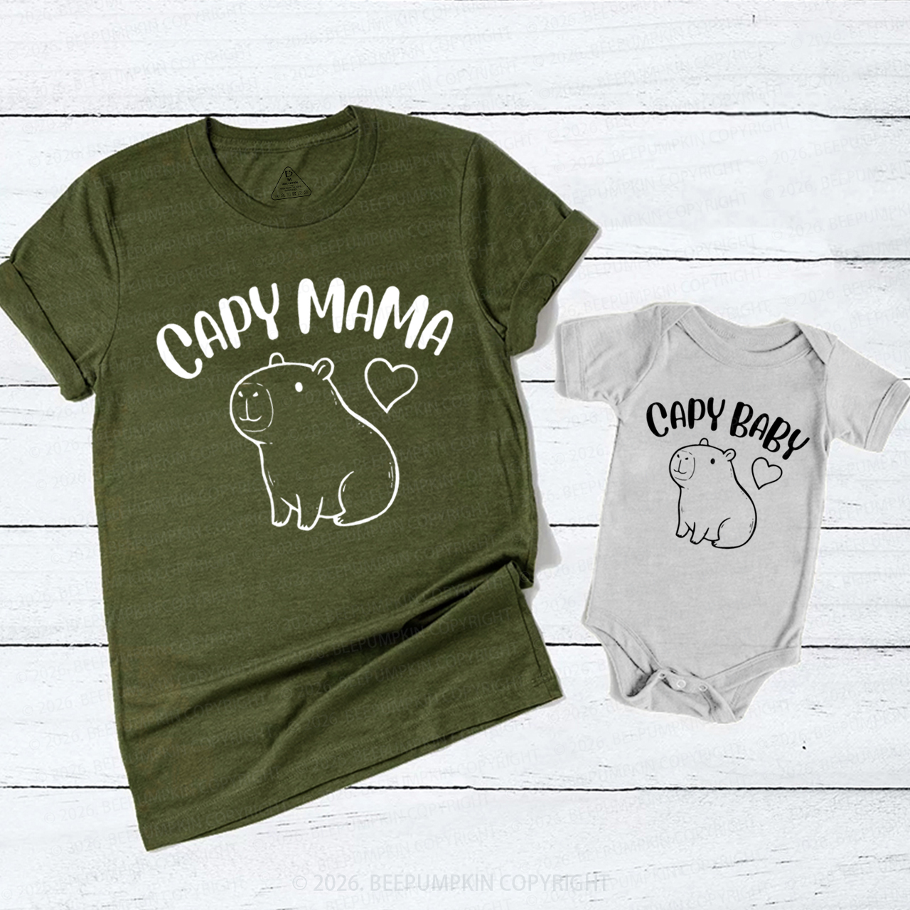 Capybara Mommy and Me Mom&Me Matching T-Shirts