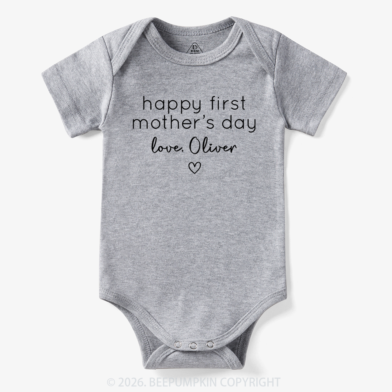 Personalised Retro Happy First Mother's Day Bodysuit