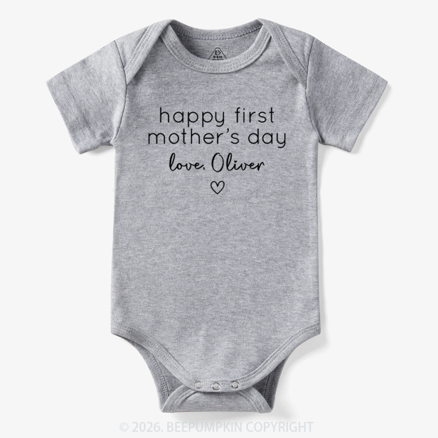 Personalised Retro Happy First Mother's Day Bodysuit