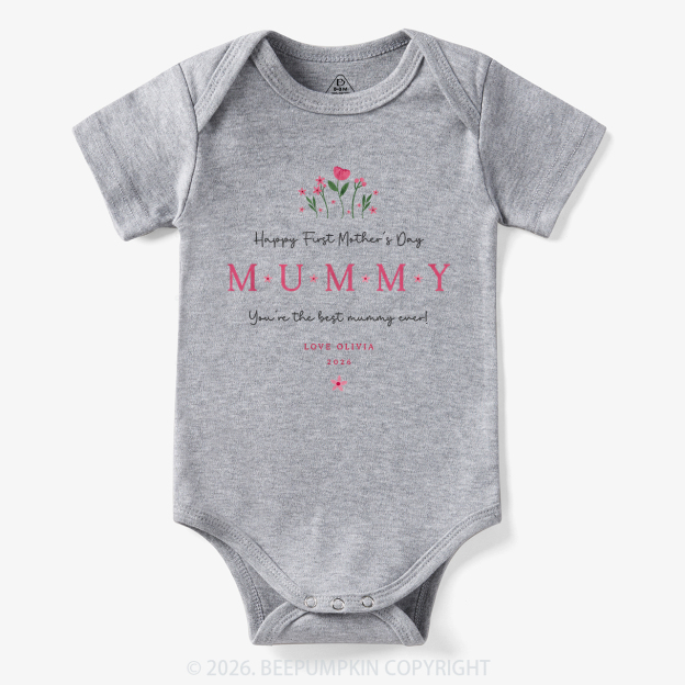Personalized Our First Mother's Day Together Flower Bodysuit