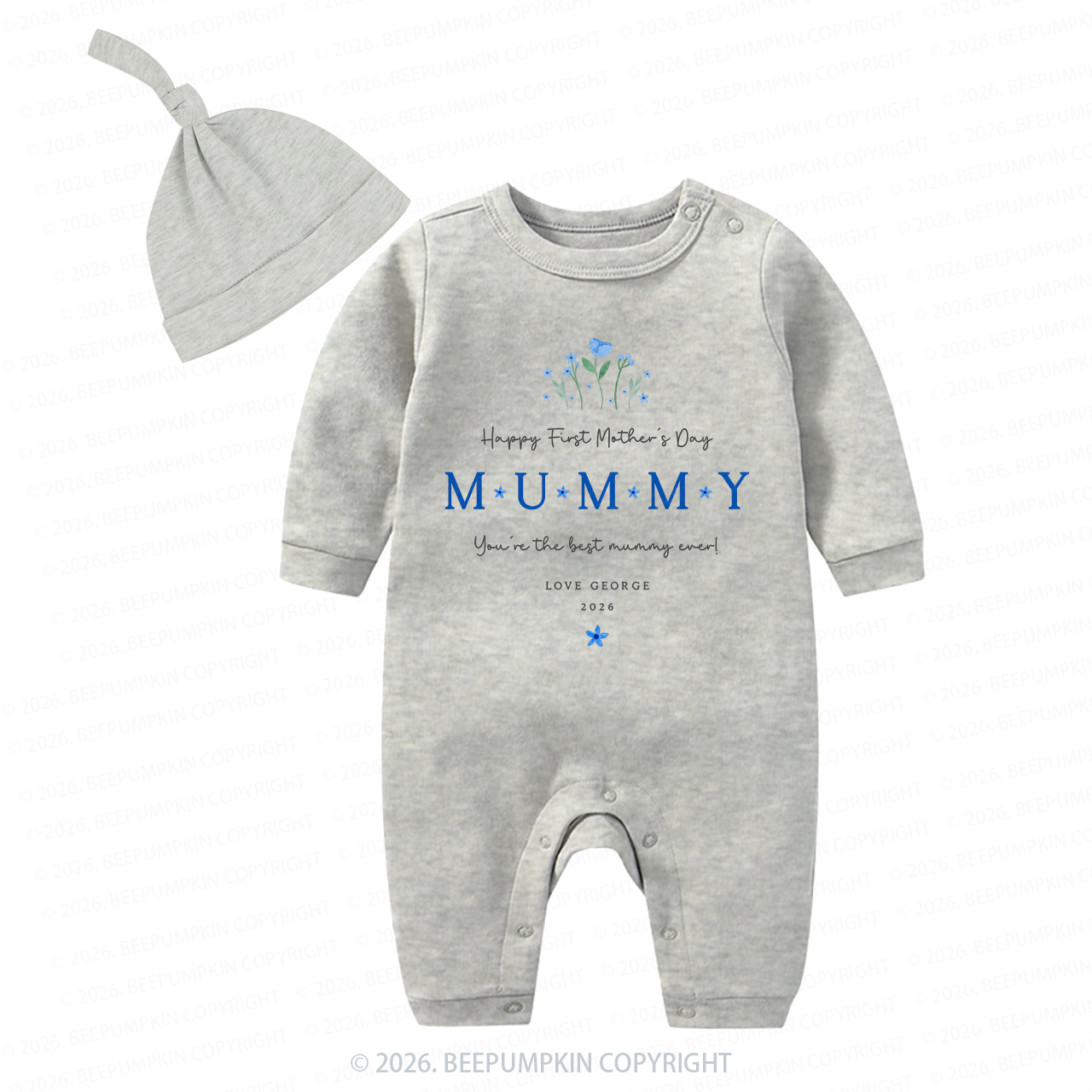 Personalized Our First Mother's Day Together Flower Baby Coming Home Outfit