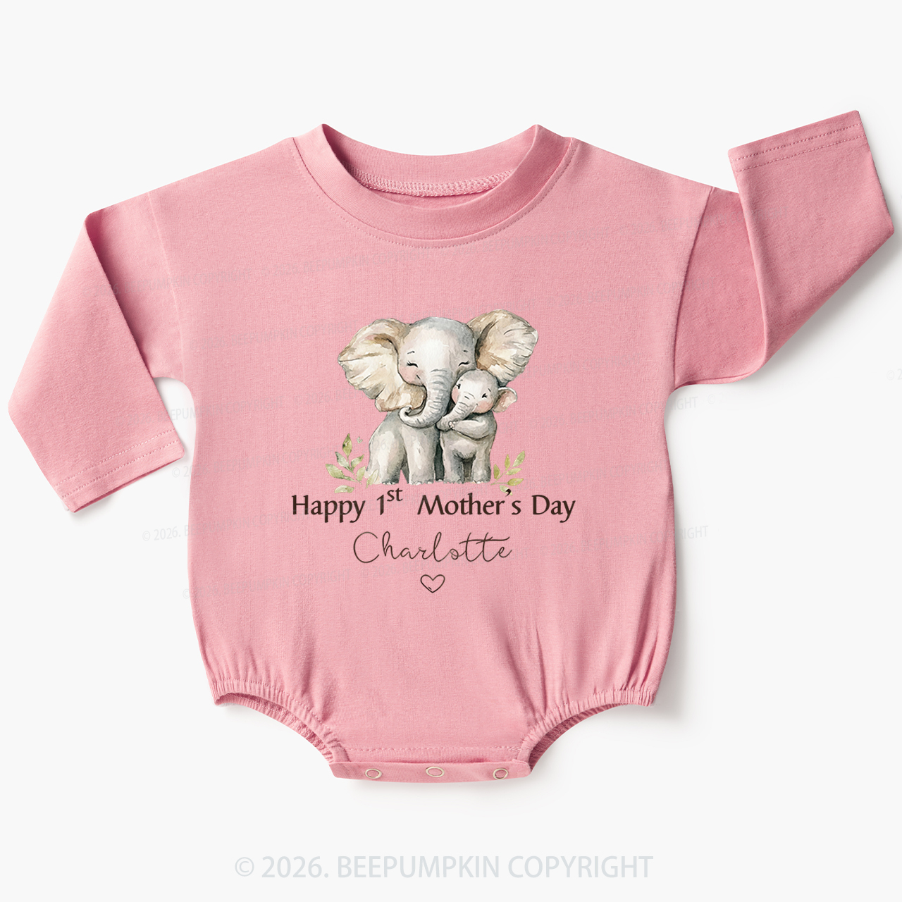 Personalized Happy Cute 1st Mother's Day Baby Bubble Romper