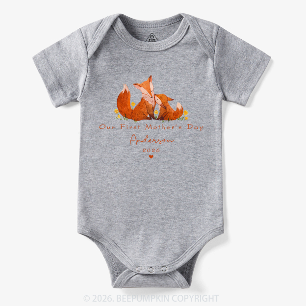 Personalized First Mother's Day Fox Bodysuit