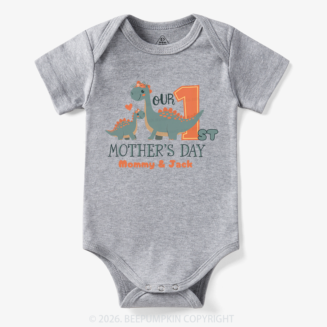 Personalized Funny Dinosaur Mother's Day Bodysuit