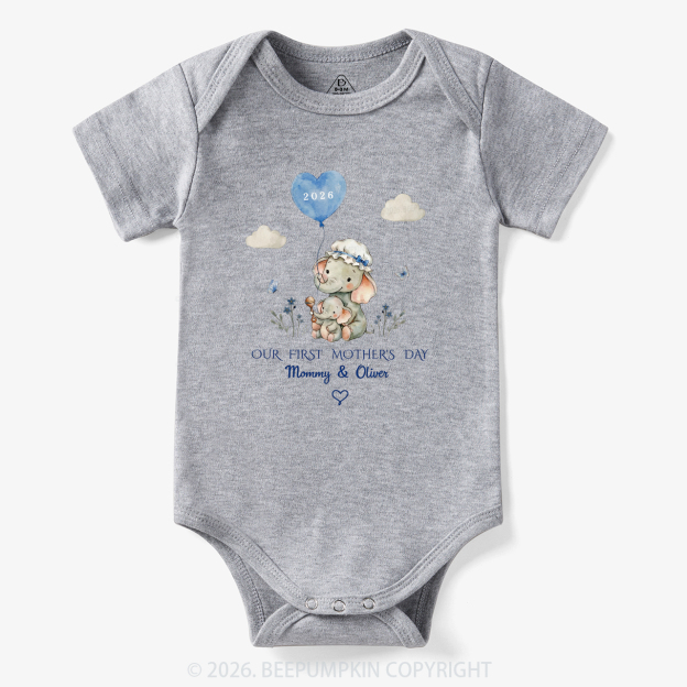 Personalized First Mother's Day Elephant Bodysuit