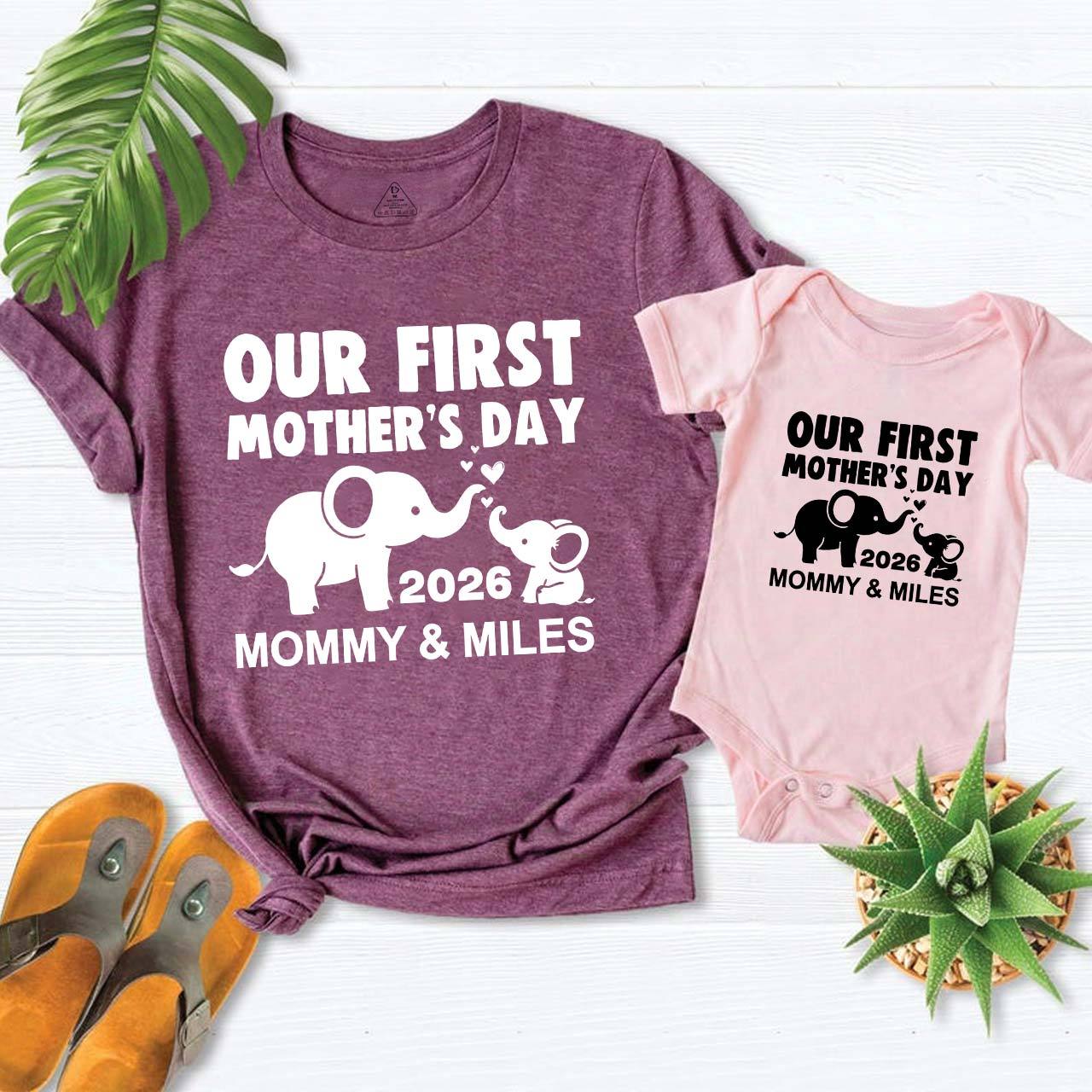 Elephant First Mothers Day Mom&Me Matching Tees