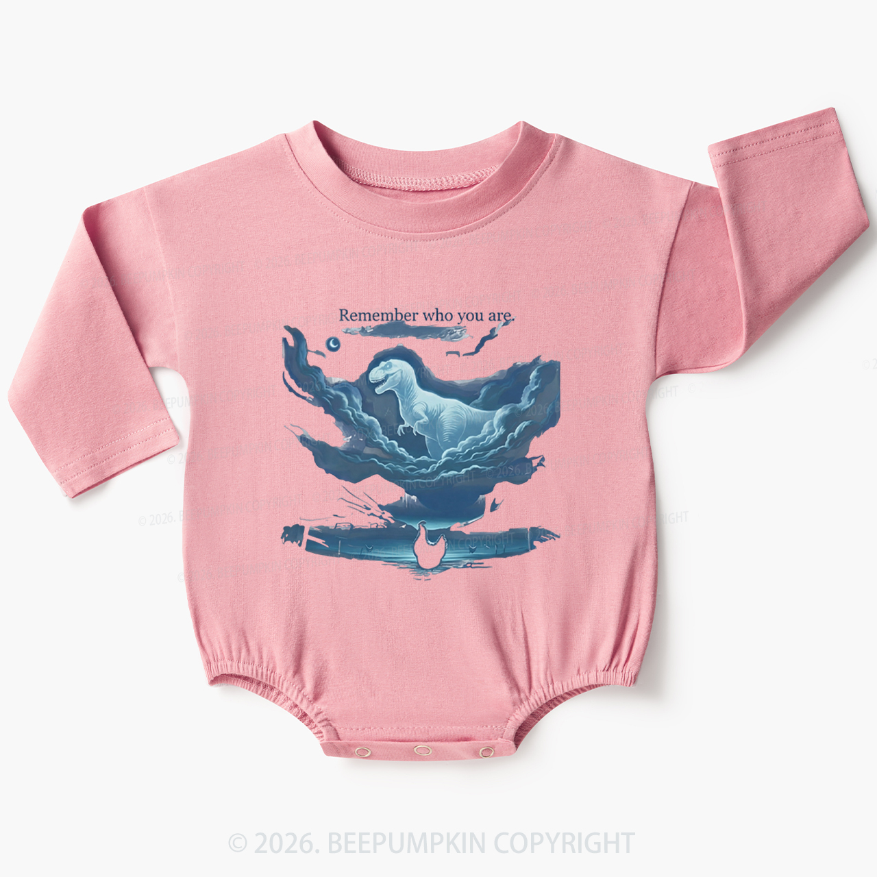 Remember Who You Are Chicken Dinosaur Baby Bubble Romper