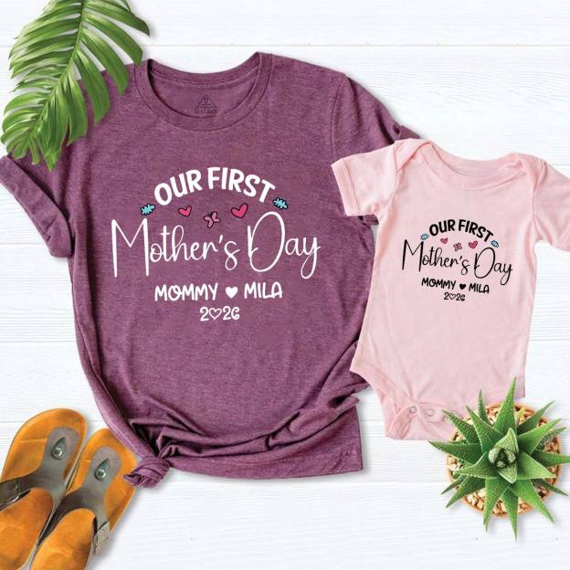 Personalized Our First Mother's Day Mom&Me Matching Tees