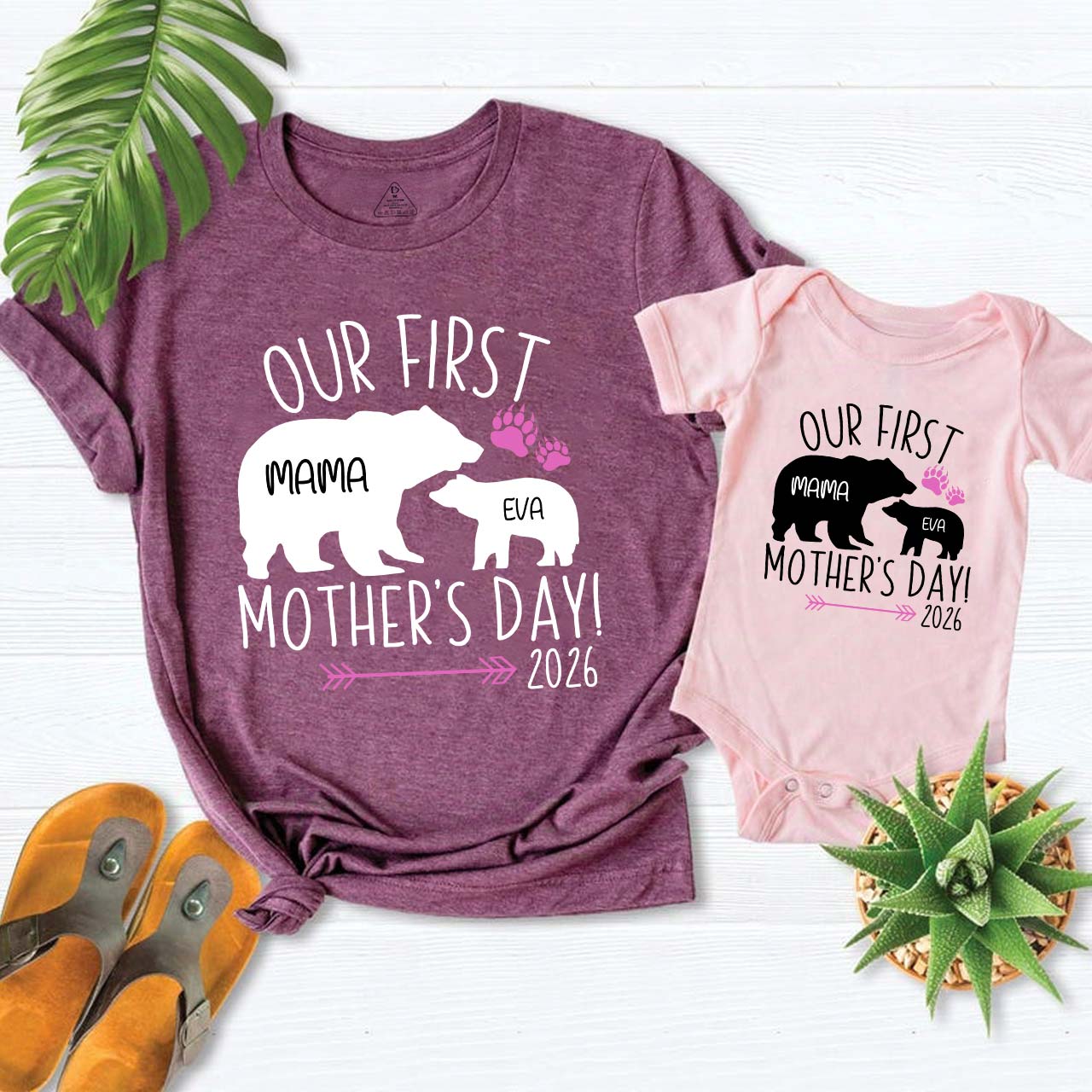 Girl Mom Baby Bear Mom&Me Matching T-Shirts