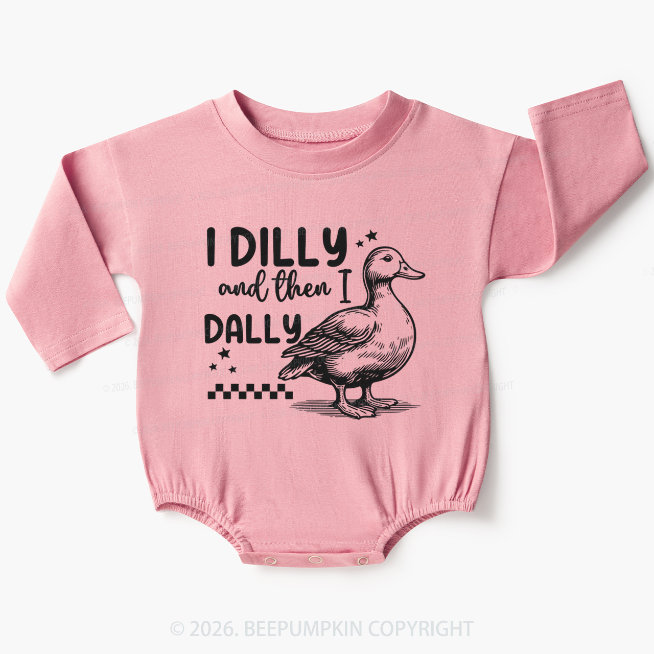 I Dilly And Then I Dally Silly Goose Baby Bubble Romper