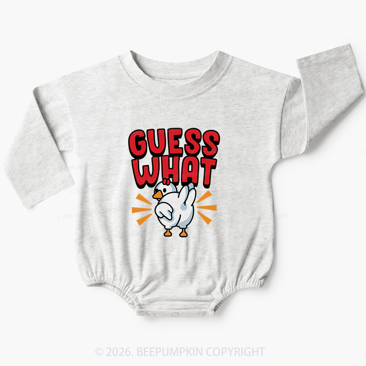 Guess What Chicken Butt Silly Joke Baby Bubble Romper