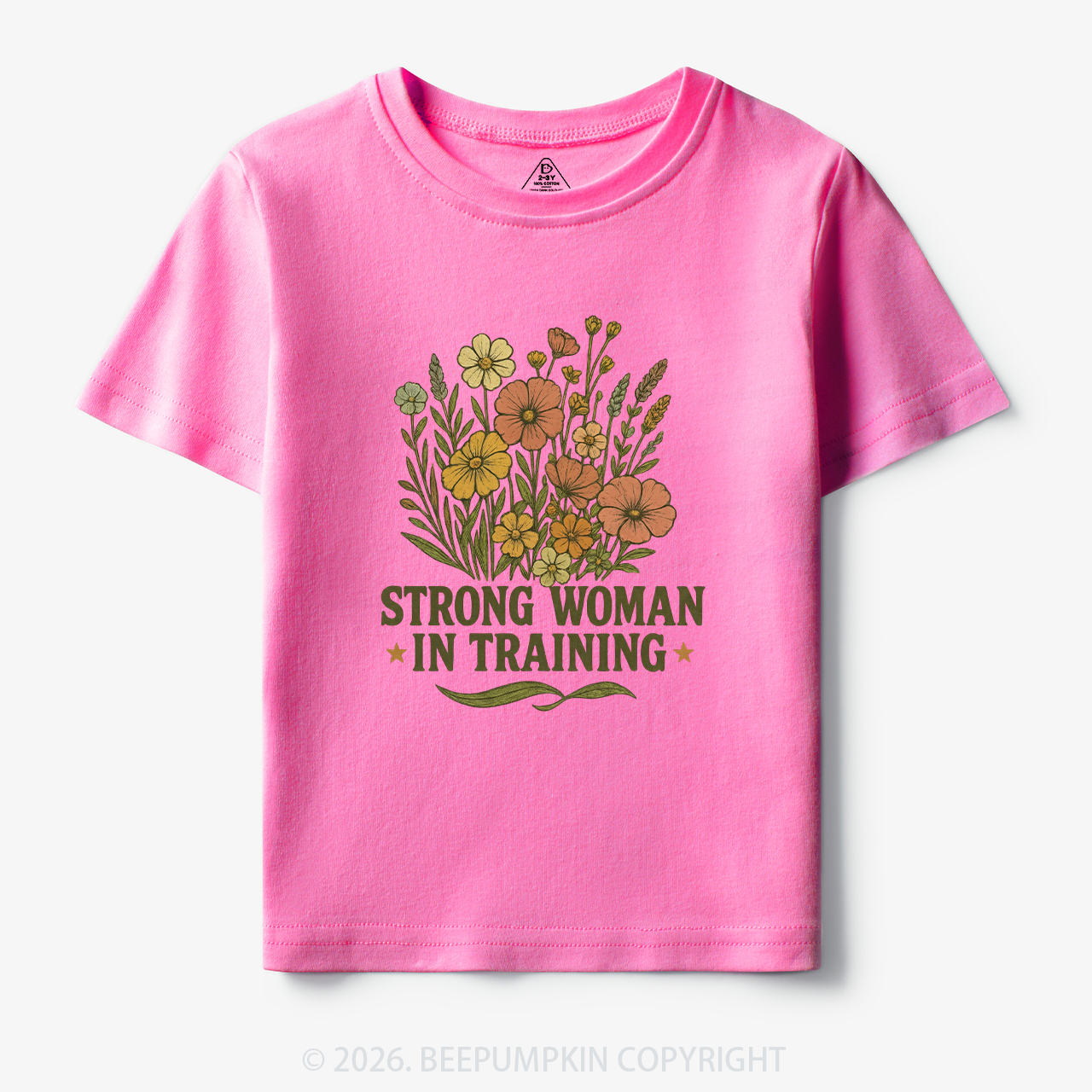 Strong Woman In Training Floral Toddler&Kid's Tees