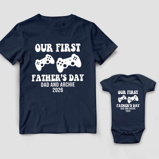 Personalized Our First Father's Day Dad&Me Matching T-Shirts