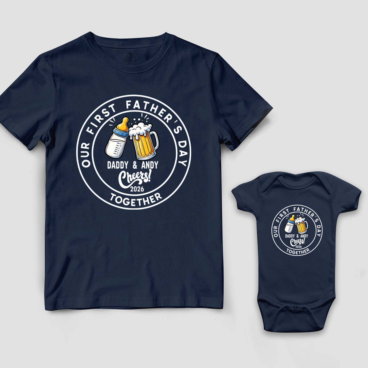 Personalized Our First Father's Day Dad&Me Matching Shirts
